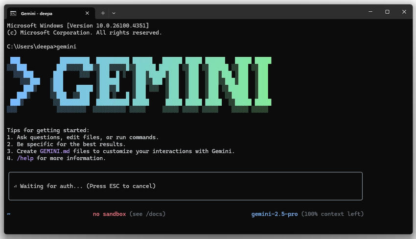 Run Gemini CLI anytime